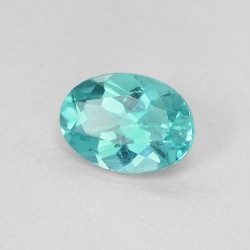 Apatito Verde azul intenso natural de 0.87 ct, Corte Óvalo, VS