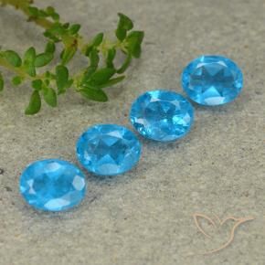 Gemas de Apatito Azul medio natural de 1.40 ct, Ovalada, VS