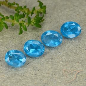 Gemas de Apatito Azul medio natural de 1.33 ct, Ovalada, VS