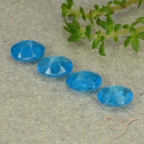 Gemas de Apatito Azul medio natural de 1.33 ct, Ovalada, VS