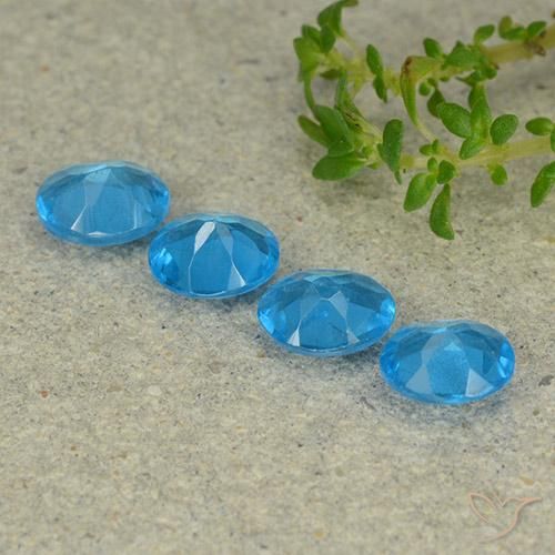 Gemas de Apatito Azur intenso natural de 1.32 ct, Ovalada, VS