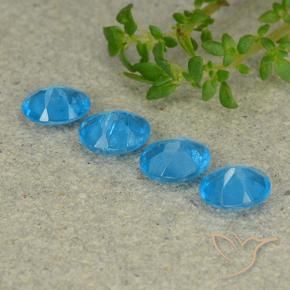 Gemas de Apatito Azul medio natural de 1.28 ct, Ovalada, VS