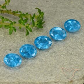 Gemas de Apatito Azul natural de 1.87 ct, Ovalada, VS