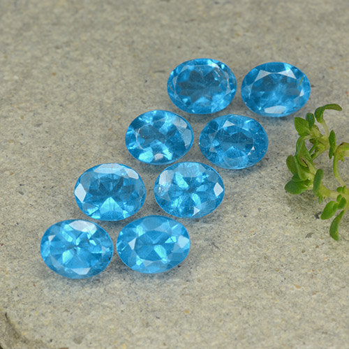 Gemas de Apatito Azul natural de 2.68 ct, Corte Óvalo, VS