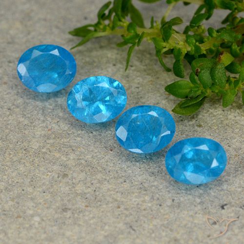 1.50ctw Natural Azul Apatito, Ovalada, VS