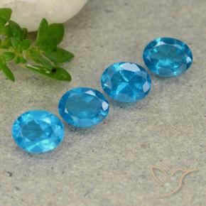 Gemas de Apatito Azul natural de 1.57 ct, Ovalada, VS