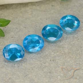 Gemas de Apatito Azur intenso natural de 1.60 ct, Ovalada, VS