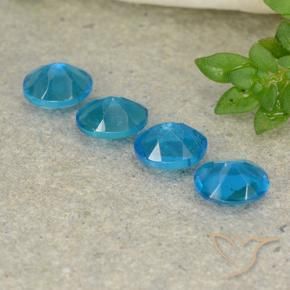 Gemas de Apatito Azur intenso natural de 1.60 ct, Ovalada, VS