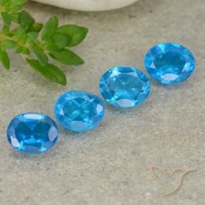 Gemas de Apatito Azul medio natural de 1.48 ct, Ovalada, VS