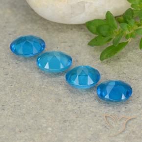Gemas de Apatito Azul medio natural de 1.48 ct, Ovalada, VS