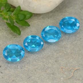 Gemas de Apatito Azul medio natural de 1.44 ct, Ovalada, VS