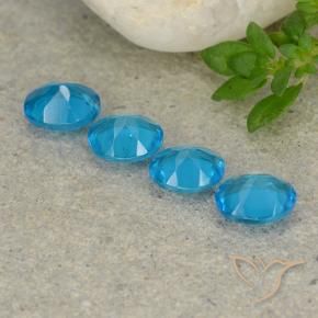 Gemas de Apatito Azul medio natural de 1.44 ct, Ovalada, VS