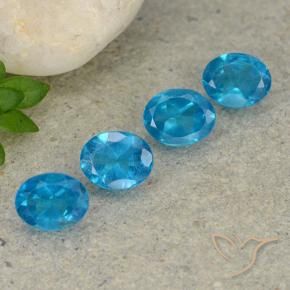 Gemas de Apatito Azul medio natural de 1.48 ct, Ovalada, VS