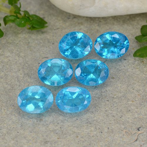 1.84ctw Natural Azul Apatito, Ovalada, VS