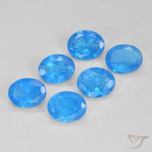 Gemas de Apatito Azur intenso natural de 1.98 ct, Ovalada, VS