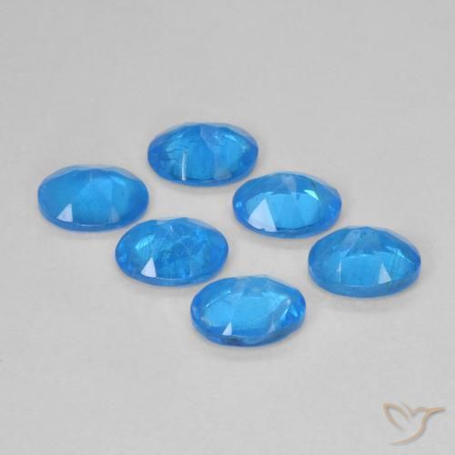Gemas de Apatito Azur intenso natural de 1.98 ct, Ovalada, VS