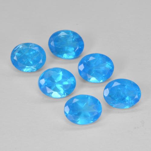 Gemas de Apatito Azur intenso natural de 2.62 ct, Corte Óvalo, VS