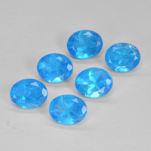 Gemas de Apatito Azur intenso natural de 2.62 ct, Corte Óvalo, VS