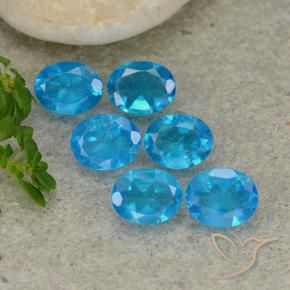 Gemas de Apatito Azul medio natural de 2.06 ct, Ovalada, VS