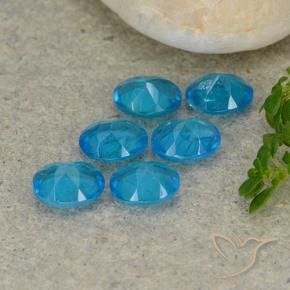 Gemas de Apatito Azul medio natural de 2.06 ct, Ovalada, VS