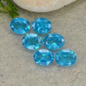 Gemas de Apatito Azul medio natural de 2.03 ct, Ovalada, VS