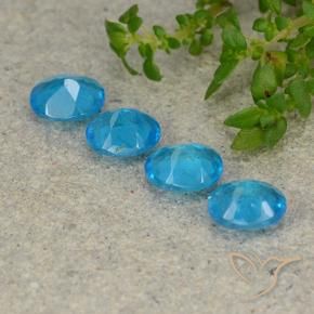 Gemas de Apatito Azul natural de 1.47 ct, Ovalada, VS