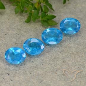 Gemas de Apatito Azul intenso natural de 1.31 ct, Ovalada, VS