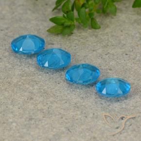 Gemas de Apatito Azul intenso natural de 1.31 ct, Ovalada, VS