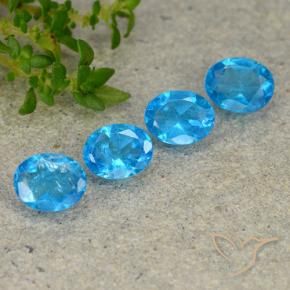 Gemas de Apatito Azul azur natural de 1.23 ct, Ovalada, VS