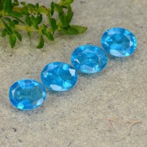 Gemas de Apatito Azul medio natural de 1.38 ct, Ovalada, VS