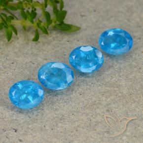 Gemas de Apatito Azul azur intenso natural de 1.62 ct, Ovalada, VS