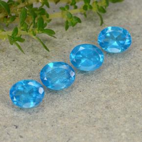 Gemas de apatita azul natural de 1,44 ct, corte óvalo, VS