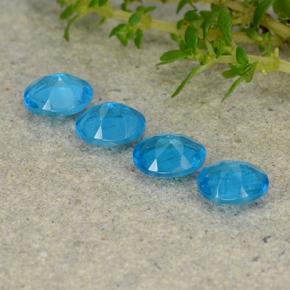 Gemas de apatita azul natural de 1,44 ct, corte óvalo, VS