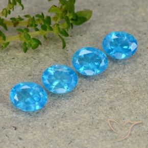 Gemas de Apatito Azul medio natural de 1.37 ct, Ovalada, VS