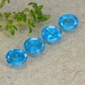 Gemas de Apatito Azur intenso natural de 1.69 ct, Ovalada, VS