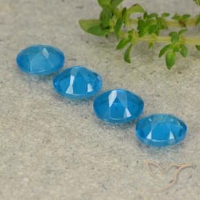 Gemas de Apatito Azur intenso natural de 1.69 ct, Ovalada, VS