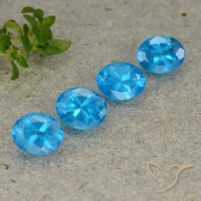 Gemas de Apatito Azul medio natural de 1.66 ct, Ovalada, VS