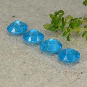 Gemas de Apatito Azul medio natural de 1.66 ct, Ovalada, VS
