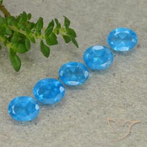 Gemas de Apatito Azul azur intenso natural de 2.01 ct, Ovalada, VS