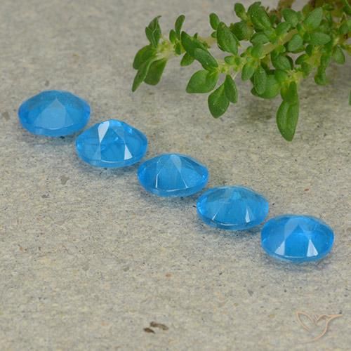 Gemas de Apatito Azul medio natural de 2.02 ct, Ovalada, VS