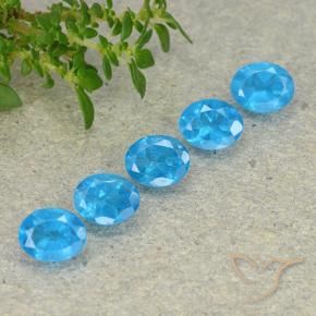 Gemas de Apatito Azul medio natural de 1.94 ct, Ovalada, VS