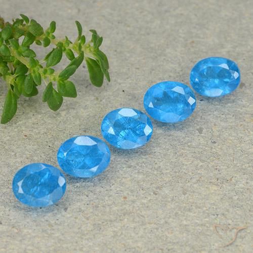 Gemas de Apatito Azul celeste intenso natural de 2.09 ct, Ovalada, VS