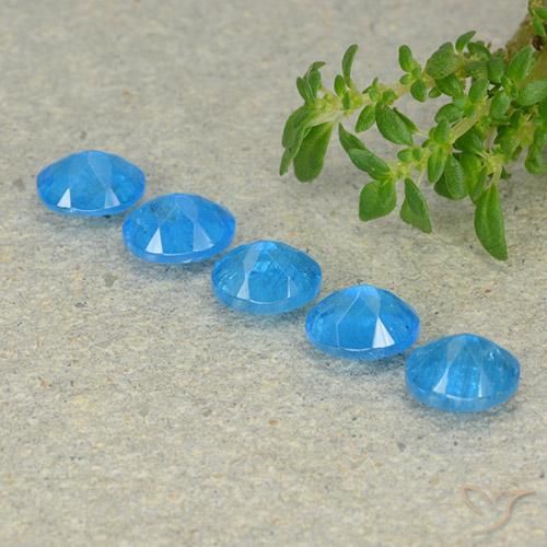 Gemas de Apatito Azul celeste intenso natural de 2.09 ct, Ovalada, VS