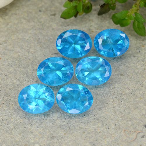 2.28ctw Natural Azul Apatito, Ovalada, VS