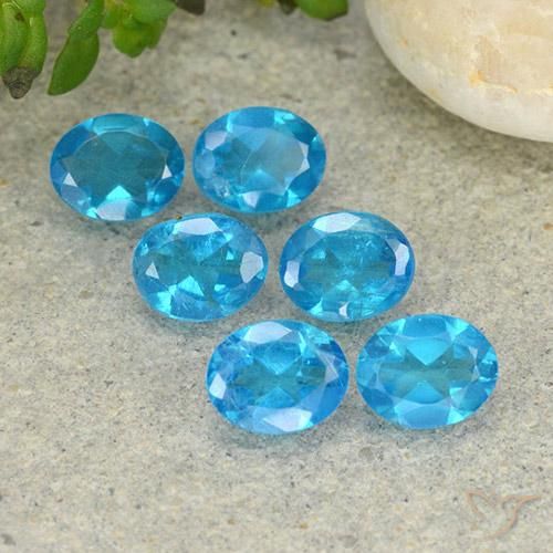 Gemas de Apatito Azul eléctrico natural de 2.10 ct, Ovalada, VS