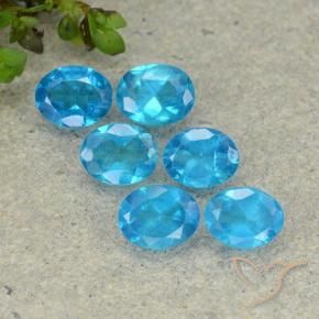 Gemas de Apatito Azul medio natural de 2.20 ct, Ovalada, VS