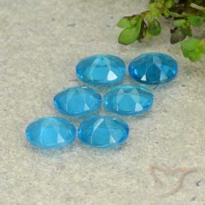 Gemas de Apatito Azul medio natural de 2.20 ct, Ovalada, VS