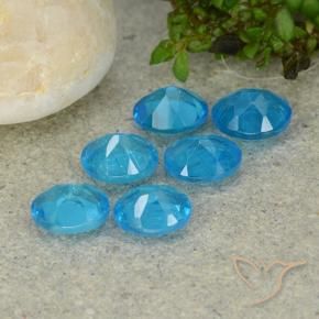 Gemas de Apatito Azul medio natural de 2.32 ct, Ovalada, VS