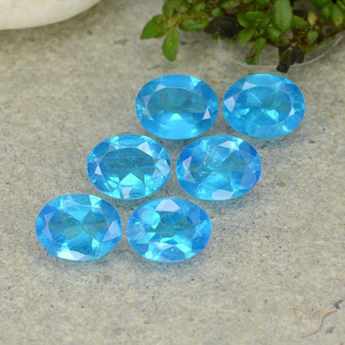 1.90ctw Natural Azul Apatito, Ovalada, VS