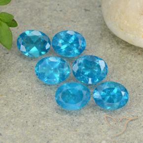 Gemas de Apatito Azul agua oscuro natural de 2.18 ct, Ovalada, VS